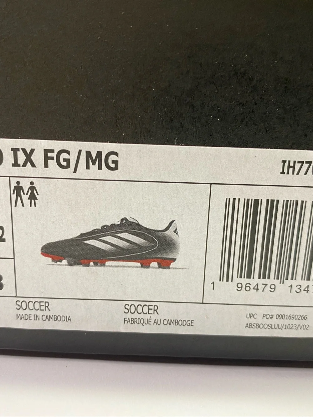 adidas Black and White Goletto IX Men's Athletic Soccer Shoes